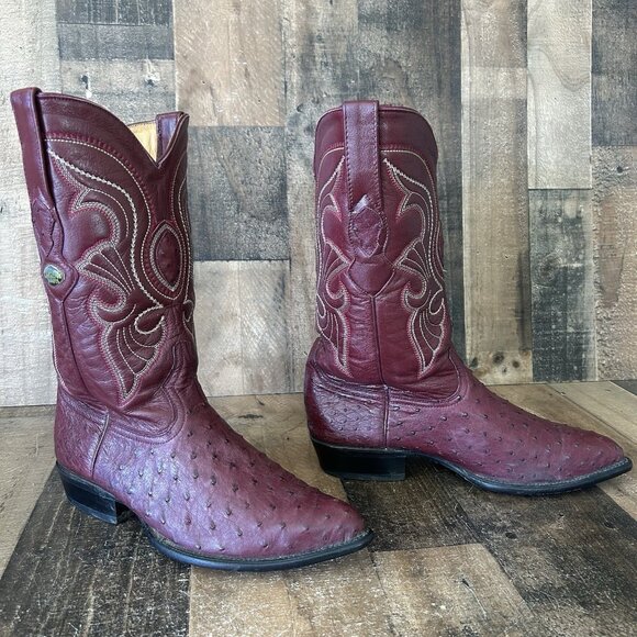 Los Altos Full Quill Ostrich Western Cowboy Boots Mens 10 EE - Picture 11 of 12